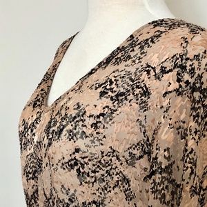 Parker Blush-Pink/Black Snake Silk Kimono Top